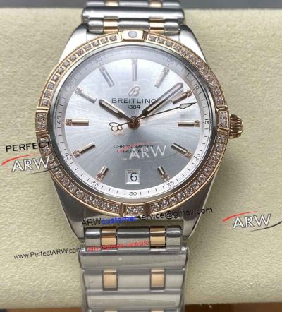 BLS Factory Breitling Chronomat Automatic 36 Two tone Silver Dial 1:1 Replica Watch